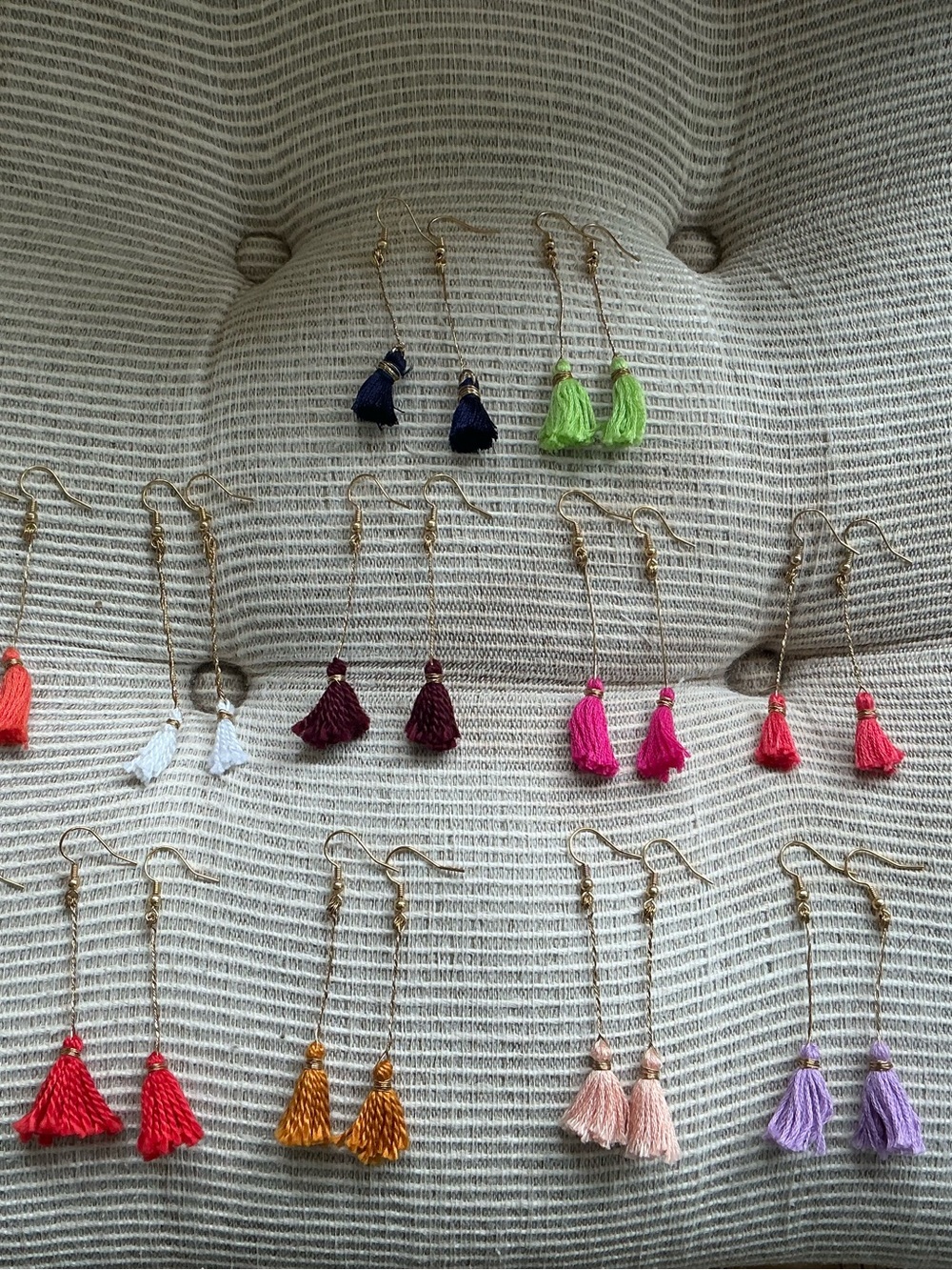 Colorful Tassel Drop Earrings - Assorted Colors